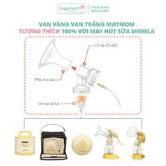 Bộ Van Trắng Van Vàng Maymom Dùng Cho Máy Hút Sữa Medela Pump, Harmony, Swing, Mini Electric, Symphony