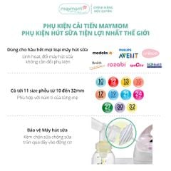 Phụ Kiện Hút Sữa Maymom Dùng Cho Bình Sữa Cổ Hẹp, Thay Thế Máy Medela MaxFlow, Sonata, Freestyle, Swing Maxi...
