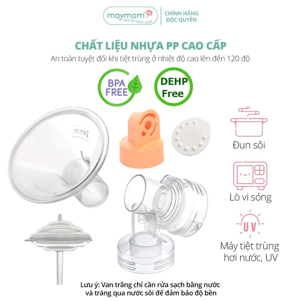 Phụ Kiện Hút Sữa Maymom Dùng Cho Bình Sữa Cổ Hẹp, Thay Thế Máy Medela MaxFlow, Sonata, Freestyle, Swing Maxi...