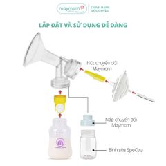 Nút Chuyển Đổi Maymom, Giúp Chặn Sữa Ngắn Thành Chặn Sữa Dài, Kết Nối Được Với Cổ Nối Phễu Cổ Hẹp (1 cái)