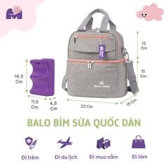Combo Balo Bảo Quản Sữa Mẹ Mama’s Choice, Trọn Bộ Giữ Nhiệt Bình Sữa Đa Năng, Đựng Đồ Cho Mẹ Bé, Giữ Lạnh Lên Tới 14 Giờ