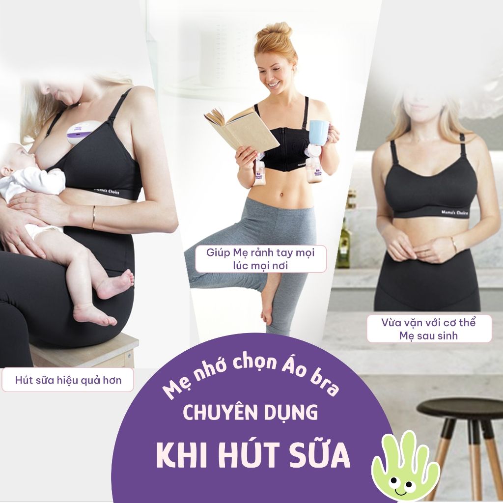 Combo Hỗ Trợ Hút Sữa Rảnh Tay, Áo Hút Sữa và Áo Lót Ngực Đa Năng Mama's Choice, Tăng Hiệu Quả Giảm Gánh Nặng Cho Mẹ