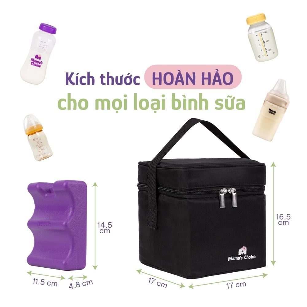 Trọn Bộ Giữ Lạnh Sữa Mẹ Mama’s Choice, Bảo Quản Sữa Mẹ, Đựng và Giữ Ấm Đồ Ăn Cho Bé, Chất Liệu Cao Cấp 4 Lớp Dày Dặn