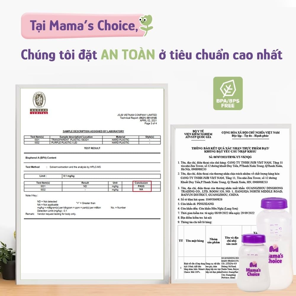 Bình Trữ Sữa Cổ Hẹp Mama's Choice 150ml–240ml, Bình Đựng Sữa Tương Thích Máy Hút Sữa Medela, Unimom, Real Bubee, Ameda