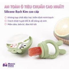 Túi Nhai Ăn Dặm Mama's Choice Cho Bé, Núm Nhai Hoa Quả Chống Hóc, Tặng Kèm 3 Size Núm Phù Hợp Bé Từ 4 Tháng Tuổi