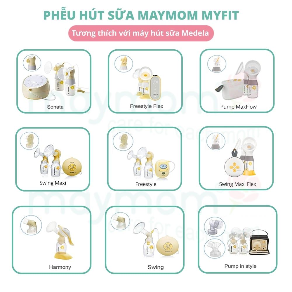 Phễu Hút Sữa Maymom Myfit, Phụ Kiện Thay Thế Máy Vắt Sữa Medela, Spectra, Avent, Unimom, Rozabi, Cimilre (1 cái)