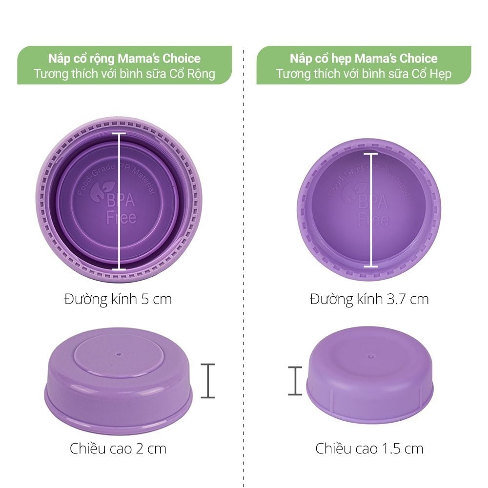 Nắp Bình Sữa Mama's Choice, Tương Thích Với Bình Medela, Spectra, Avent, Unimom, Rozabi, Cimilre, Fatz, Dr. Brown, Ameda