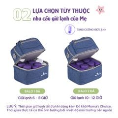 Balo Bỉm Sữa Giữ Nhiệt Mama’s Choice Đa Năng, Giữ Nhiệt Bình Sữa, Đựng Đồ Cho Mẹ Bé, Thiết Kế 2 Tầng, Chất Liệu Cao Cấp