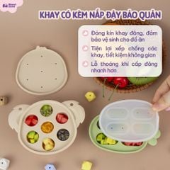 Khay Trữ Đông Mini Mama's Choice, Bảo Quản Đồ Ăn Dặm Thức Ăn Cho Bé, Nắp Đậy Chắc Chắn, Chất Liệu Silicone Bạch Kim