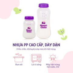 Bình Trữ Sữa Cổ Hẹp Mama's Choice 150ml–240ml, Bình Đựng Sữa Tương Thích Máy Hút Sữa Medela, Unimom, Real Bubee, Ameda