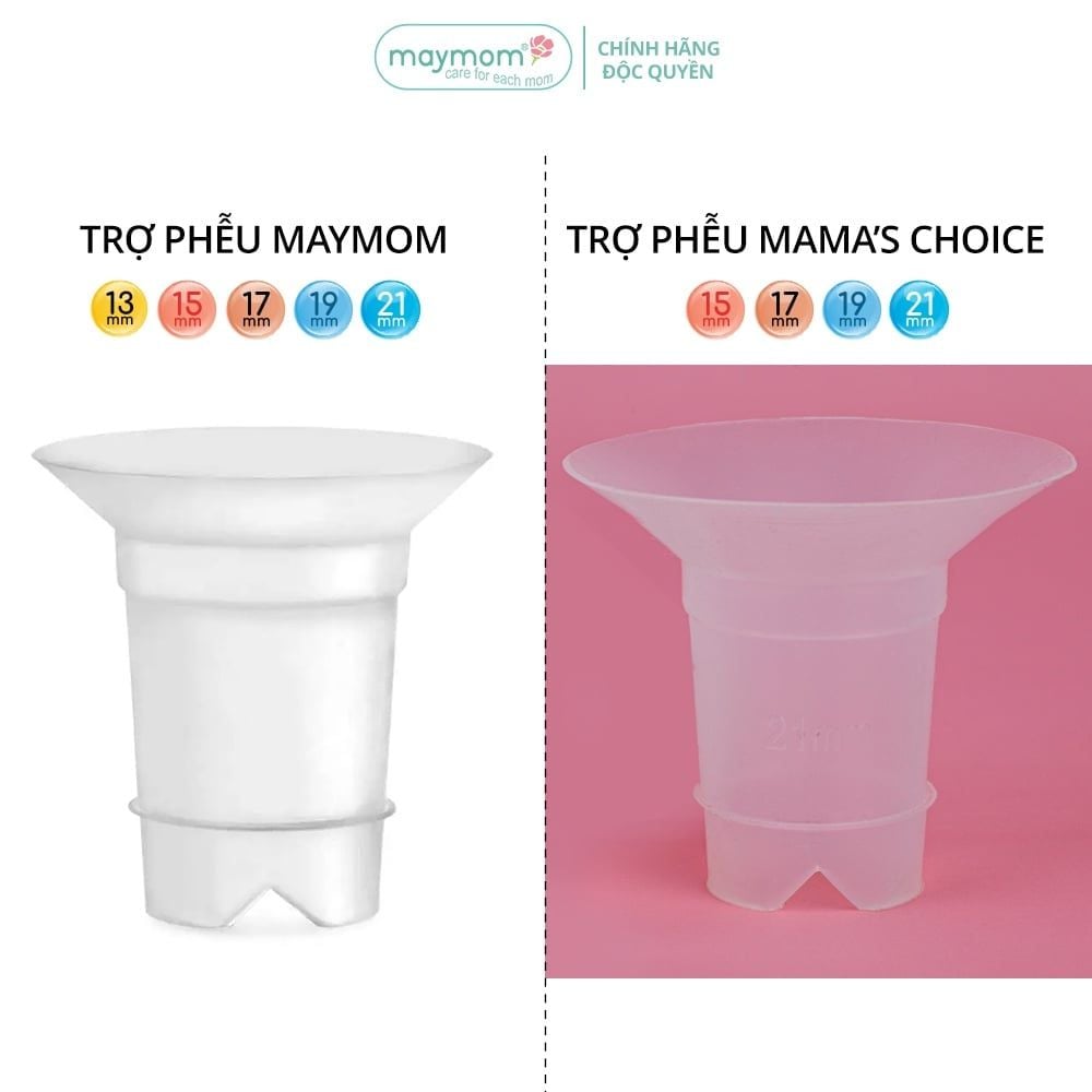 Trợ Phễu Maymom Size 13-15-17-19-21mm, Đệm Giảm Hạ Size Phễu Hút Sữa, Cup Vắt Sữa, Chất Liệu Silicone Êm Ái và An Toàn