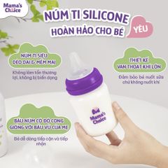 Bình Sữa Cổ Rộng Mama's Choice Núm Ti Lansinoh, Chất Liệu PP Dung Tích 180ml 240ml, Núm Ty Size S M L