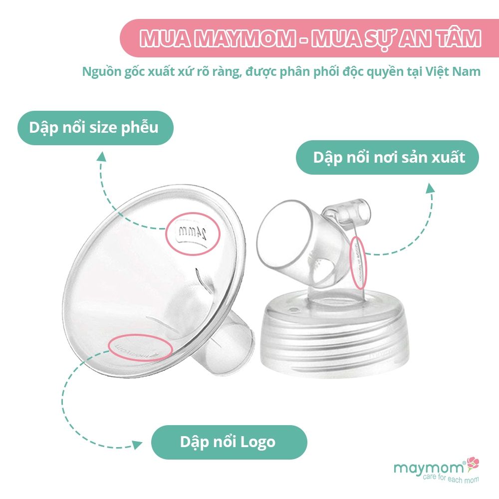 Bộ Phụ Kiện Máy Hút Sữa Dùng Bình Sữa Cổ Rộng Sản Xuất bởi Maymom, Tương Thích Máy Spectra-Avent-Fatz-Cimilre