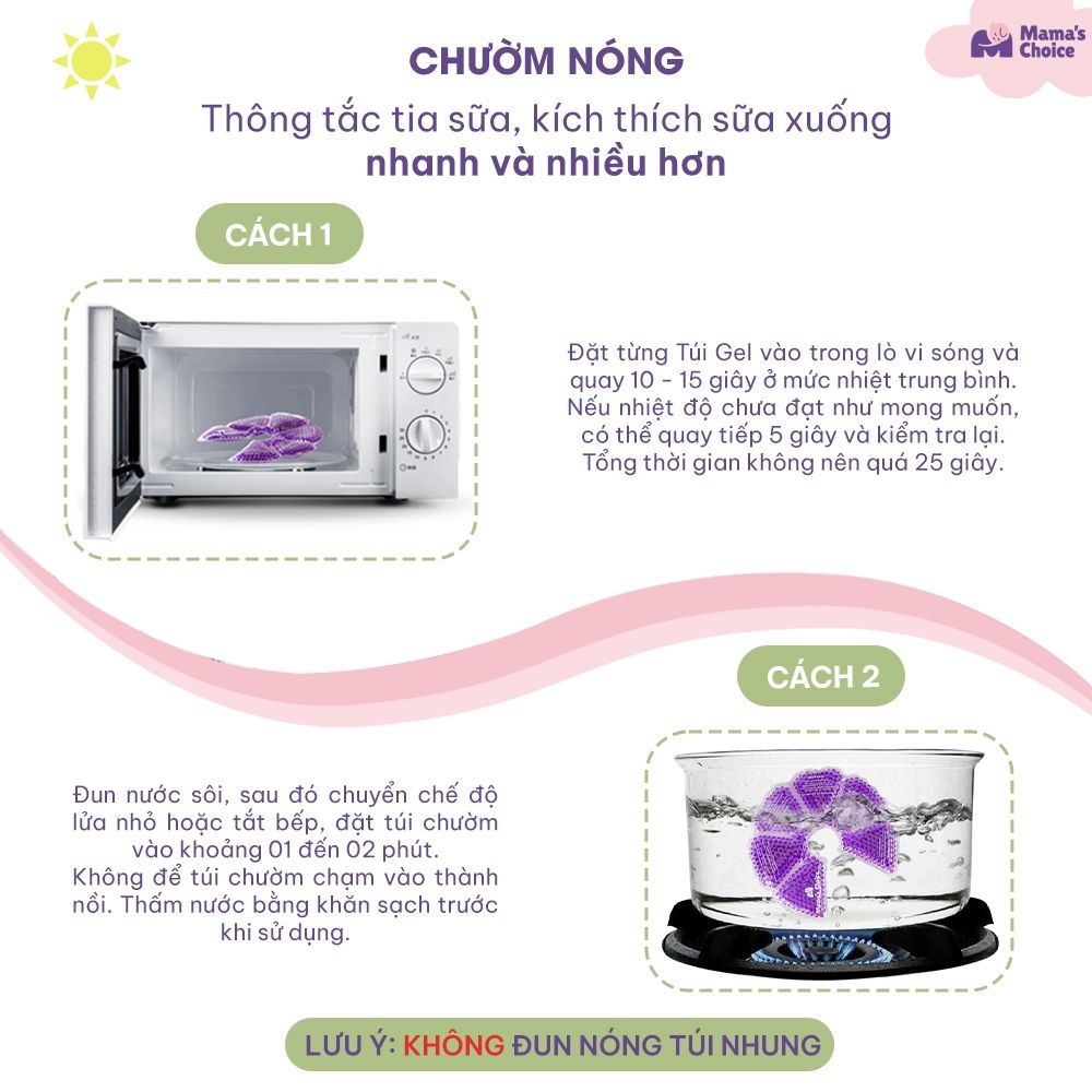Combo Hút Sữa Hiệu Quả, Máy Hút Sữa Không Dây và Túi Chườm Thông Tắc Tia Mama's Choice, Hút Sữa Năng Suất Mẹ Nhàn Tênh