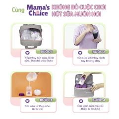 Hút Sữa Di Chuyển Mama’s Choice, Combo Thiết Kế Nhỏ Gọn, Hút Sữa Mọi Lúc Mọi Nơi, Bảo Quản Sữa Mẹ Lên Đến 14 Tiếng