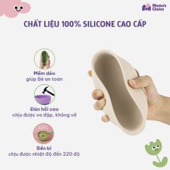 Bát Ăn Dặm Silicone Mama's Choice Cao Cấp, Đế Hít Chống Trượt Đổ Giúp Bé Ăn Dặm Dễ Dàng, Kiểm Định An Toàn Quốc Tế