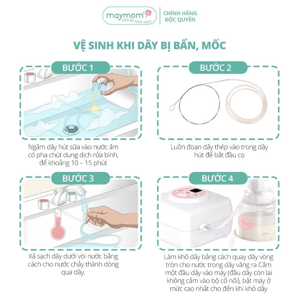 Dây Hút Sữa Unimom Thương Hiệu Maymom, Không Chứa BPA, An Toàn 100%, Vệ Sinh Dễ Dàng
