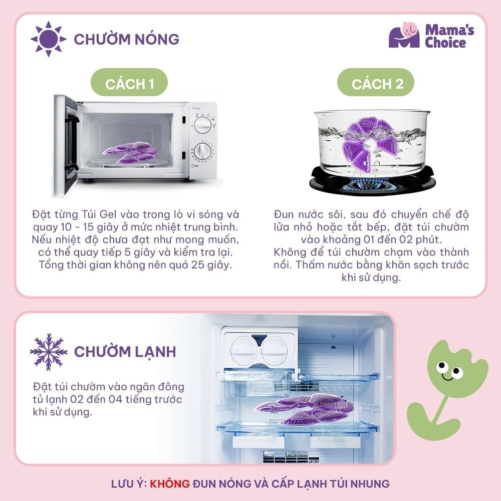 Túi Chườm Ngực Mama's Choice, Chườm Nóng Lạnh Giúp Mẹ Thông Tắc Tia Sữa, Kích Sữa, Giảm Đau Ti Hiệu Quả, Hộp 2 Túi