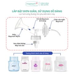 Bộ Phụ Kiện Máy Hút Sữa Dùng Bình Sữa Cổ Rộng Sản Xuất bởi Maymom, Tương Thích Máy Spectra-Avent-Fatz-Cimilre
