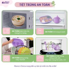 Bộ Ăn Dặm Cho Bé Thương Hiệu Mama's Choice, Combo Bát-Khay-Yếm-Thìa-Cốc Silicone Cao Cấp