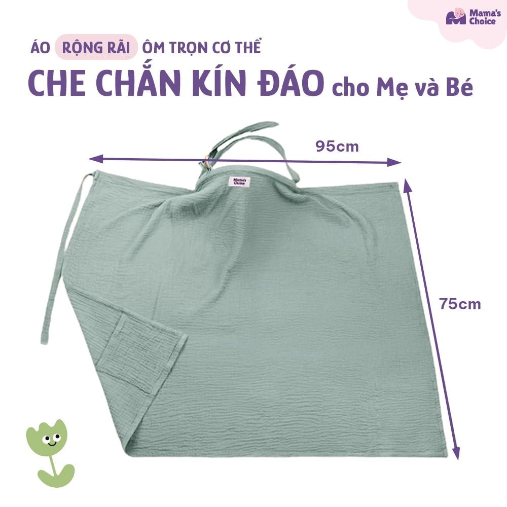 Khăn Choàng Cho Bé Bú Mama's Choice, Chất Liệu Vải Muslin Cao Cấp Mềm Mại Thoáng Khí và Độ Bền Cao