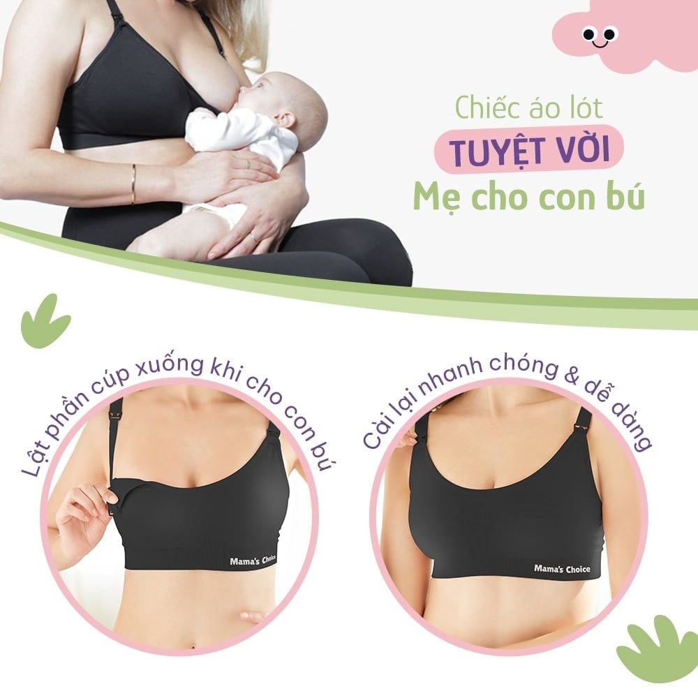 Áo Ngực 3in1 Mama's Choice, Cho Bà Bầu, Cho Con Bú, Dùng Máy Hút Sữa Không Dây, Chống Chảy Sệ, Giúp Nâng Ngực