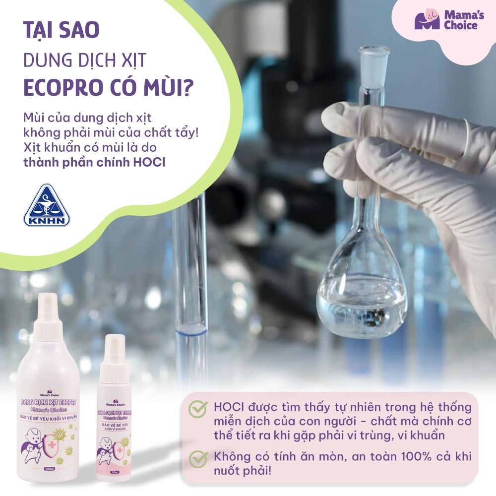 Xịt Khử Khuẩn EcoPro Mama's Choice, Xịt Khuẩn Đồ Dùng Cho Bé, Bình Sữa Núm Ti Giả, Bảo Vệ Bé Yêu An Toàn