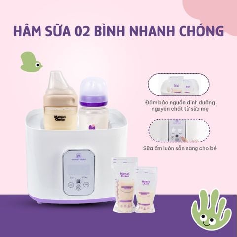 Máy Tiệt Trùng Sấy Khô và Hâm Sữa Mama’s Choice, Hâm Sữa Nhanh Chóng 2 Bình Cùng Lúc
