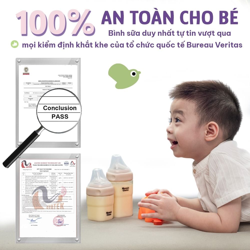 Nắp Bình và Núm Ti Bình Sữa PPSU Cap Cấp Mama's Choice Nhiều Phân Loại Núm