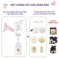 Bộ Phụ Kiện Hút Sữa Phễu Silicone Cho Máy Medela MaxFlow, Swing Maxi, Freestyle, Sonata, Freestyle Flex, Nhiều Size Phễu