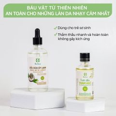 Combo Dầu Dừa Ép Lạnh (100ml) và Tinh Dầu Tràm Huế (50ml) Thương Hiệu Herbee, Combo Massage & Giữ Ấm Cho Mẹ Bé