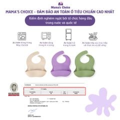 Yếm Ăn Dặm Silicone Mama's Choice Cao Cấp, Thiết Kế Đặc Biệt với Máng Chắn Thức Ăn và Nấc Điều Chỉnh Phù Hợp Với Bé