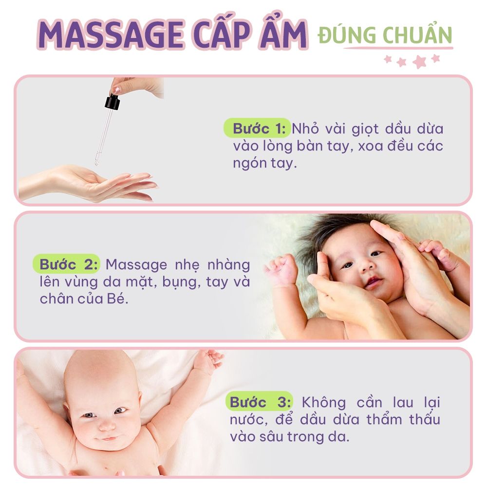 Dầu Dừa Ép Lạnh Herbee 100ml, Massage Cho Trẻ Sơ Sinh, Làm Mờ Vết Rạn Da, 100% Chiết Xuất Tự Nhiên