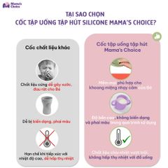 Cốc Tập Uống Silicone Mama's Choice, Thiết Kế Thông Minh Với Ống Hút và Tay Cầm Chắc Chắn