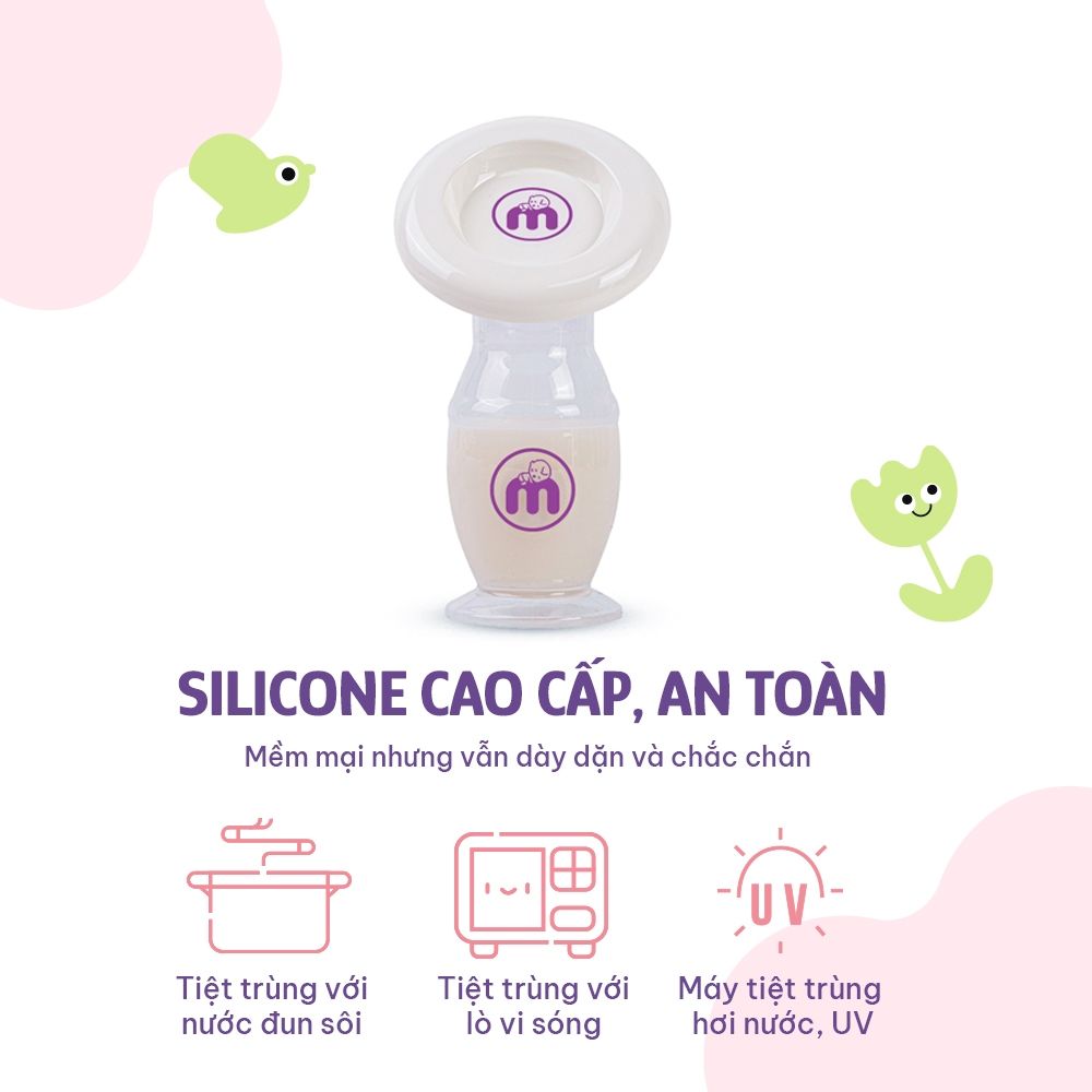Cốc Hứng Sữa Mama’s Choice, Hút Sữa Rảnh Tay, Chất Liệu Silicone Cao Cấp, Chứng Nhận An Toàn FDA (1 Cốc)