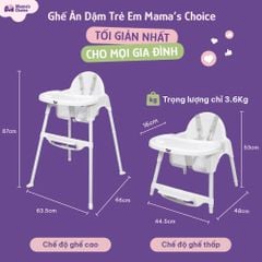 Ghế Ăn Dặm Mama's Choice, Ghế Cho Bé Tập Ăn Dặm, Kiểu Dáng Chắc Chắn Dễ Tháo Lắp và Vệ Sinh