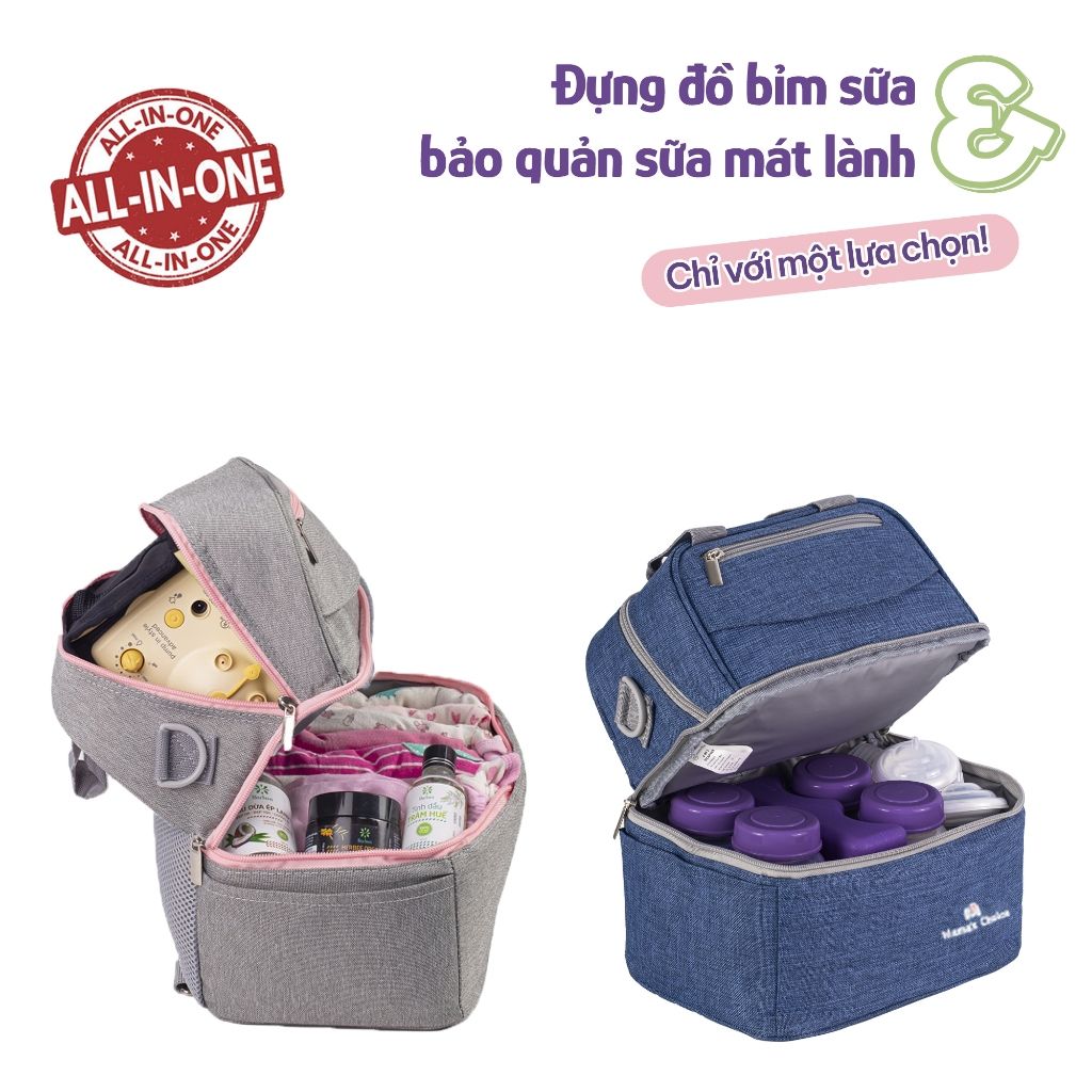 Combo Balo Bảo Quản Sữa Mẹ Mama’s Choice, Trọn Bộ Giữ Nhiệt Bình Sữa Đa Năng, Đựng Đồ Cho Mẹ Bé, Giữ Lạnh Lên Tới 14 Giờ
