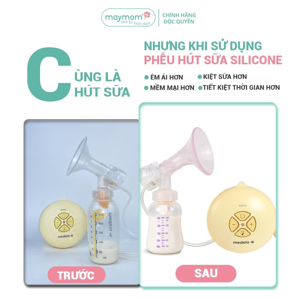 Bộ Phụ Kiện Máy Hút Sữa Medela Swing, Phễu Hút Sữa Silicone Êm Ái và Hiệu Quả, Nhiều Lựa Chọn Size Phễu Hút Sữa