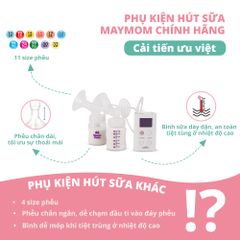Bộ Phụ Kiện Máy Hút Sữa Dùng Bình Sữa Cổ Rộng Sản Xuất bởi Maymom, Tương Thích Máy Spectra-Avent-Fatz-Cimilre
