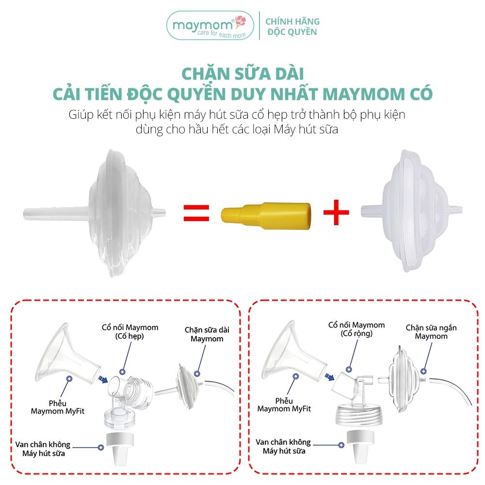 Chặn Sữa Dài Maymom, Tương Thích Máy Hút Sữa Medela, Spectra, Avent (1 cái)