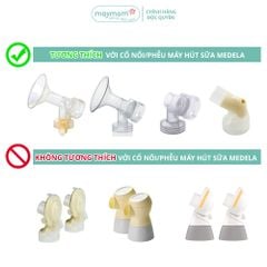 Nút Chuyển Đổi Maymom, Giúp Chặn Sữa Ngắn Thành Chặn Sữa Dài, Kết Nối Được Với Cổ Nối Phễu Cổ Hẹp (1 cái)