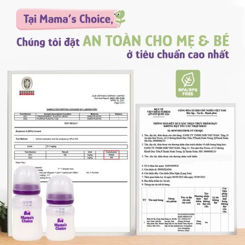 Bình Sữa Cổ Rộng Mama's Choice Núm Ti Lansinoh, Chất Liệu PP Dung Tích 180ml 240ml, Núm Ty Size S M L