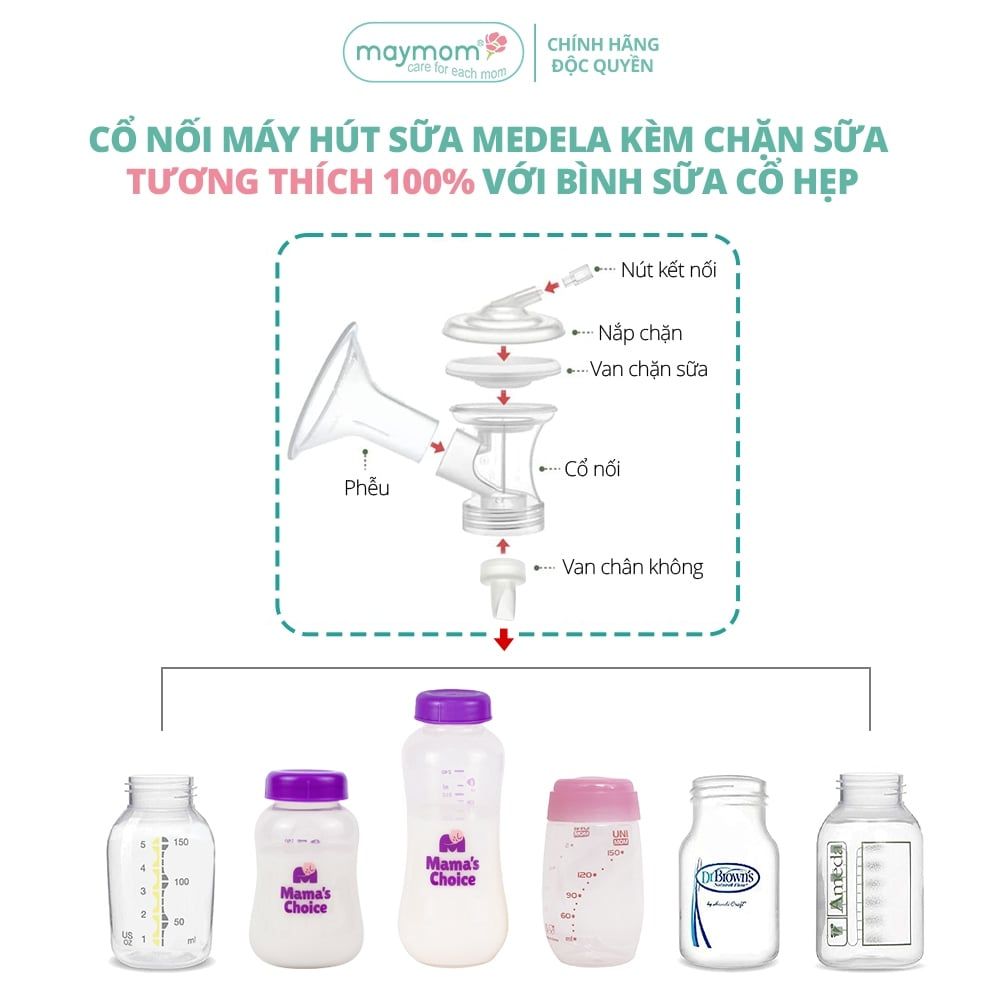 Cổ Nối Máy Hút Sữa Medela 5 Chi Tiết Thương Hiệu Maymom, Tương Thích Máy Medela MaxFlow, Freestyle, SwingMaxi, Sonata