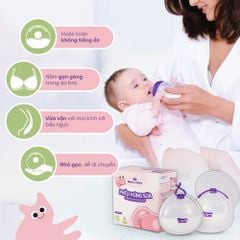Phễu Hứng Sữa Mama's Choice, Chất Liệu Silicone Cao Cấp, Có Nút Đậy Chống Tràn và Dây Đeo Chống Rơi (Hộp 2 Cái)