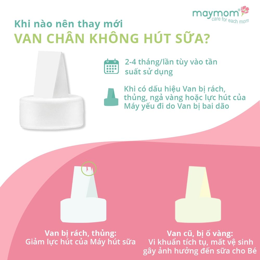 Van chân không máy hút sữa, sản xuất bởi Maymom | Tương thích máy Spectra, Unimom, Avent