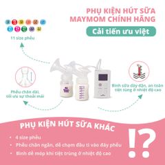 Phụ Kiện Hút Sữa Cải Tiến Thương hiệu Maymom Cho Máy Spectra, Avent, Fazt, Rozabi, Size Phễu 10-32mm