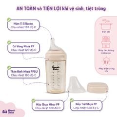 Nắp Bình và Núm Ti Bình Sữa PPSU Cap Cấp Mama's Choice Nhiều Phân Loại Núm