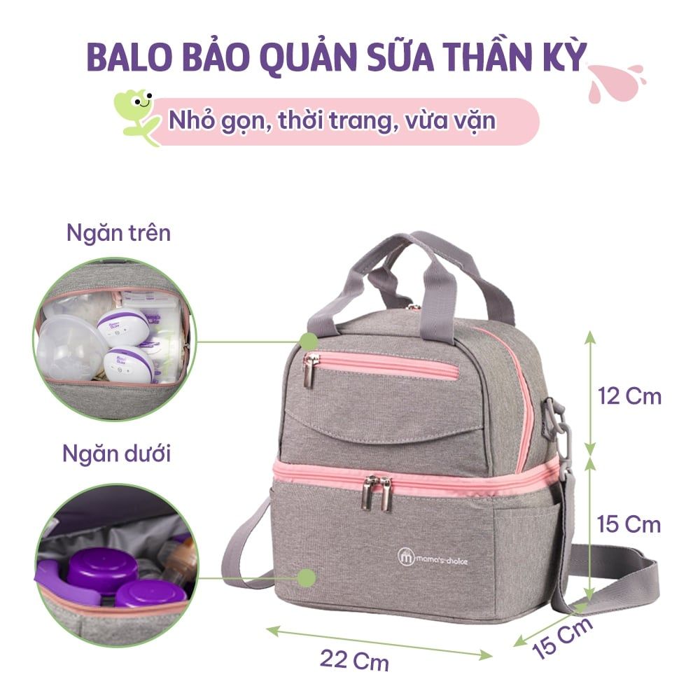 Hút Sữa Di Chuyển Mama’s Choice, Combo Thiết Kế Nhỏ Gọn, Hút Sữa Mọi Lúc Mọi Nơi, Bảo Quản Sữa Mẹ Lên Đến 14 Tiếng