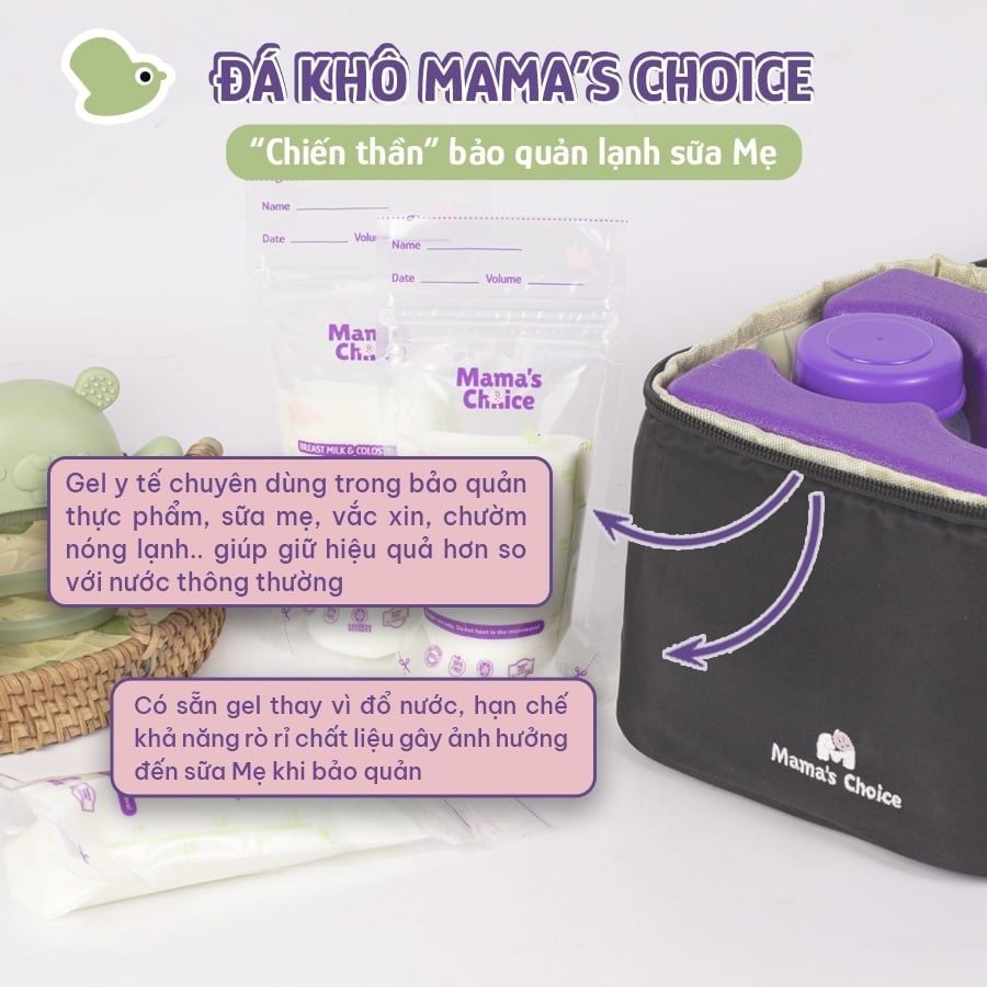 Đá Khô Bảo Quản Sữa Mama’s Choice, Giữ Lạnh Sữa Mẹ Lên Đến 12 Tiếng, Chất Liệu Gel Y Tế Cao Cấp, Độ Bền Từ 4-5 Năm