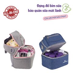 Balo Bỉm Sữa Giữ Nhiệt Mama’s Choice Đa Năng, Giữ Nhiệt Bình Sữa, Đựng Đồ Cho Mẹ Bé, Thiết Kế 2 Tầng, Chất Liệu Cao Cấp